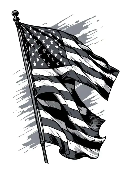 Iii With American Flag Waving
