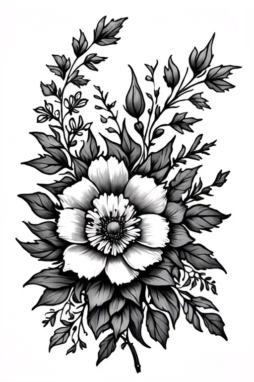 Slavic Ornaments And Wildflowers