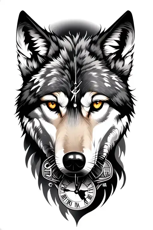 Wolf Eye Watch Clock