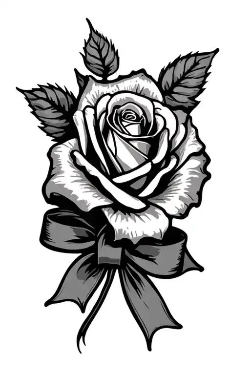 Rose With Ribbon Saying My Way