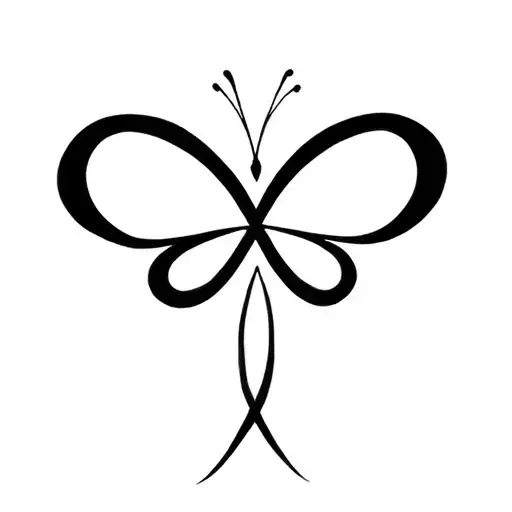 Butterfly On Infinty Symbol Intertwined Representing The Client's