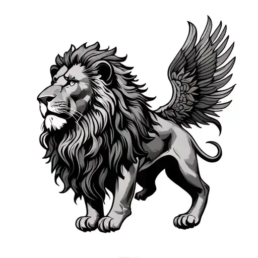 Religious Lion Tattoo Design
