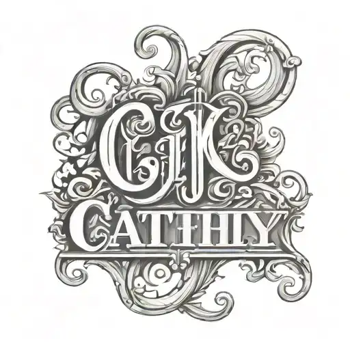 Cathy' As A Metal Logo Letters Only