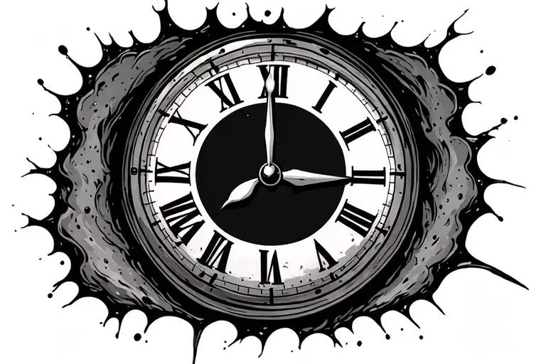 Time Clock Shot By Bullet Hole