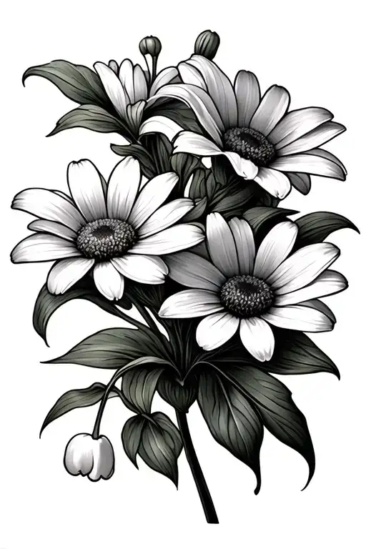 Daisy And Lilly Of The Valley Flowers