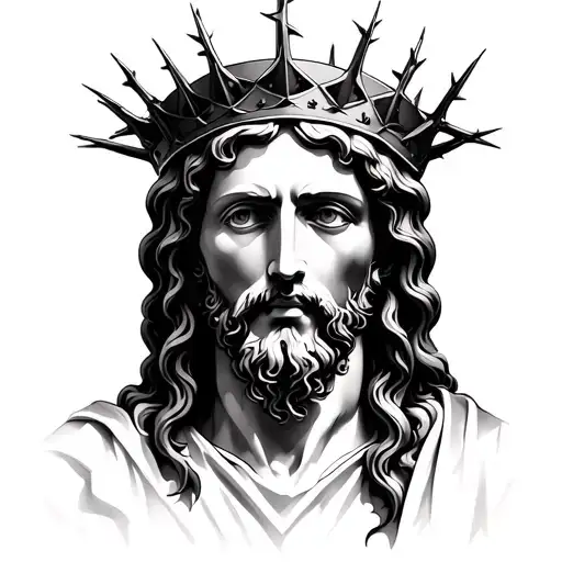 Christ Head With Thorns And Crown