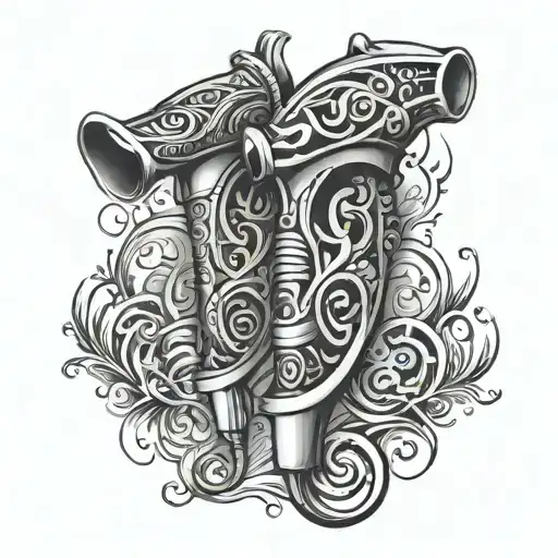 Two Laryngoscopes With Tribal Style For Arm