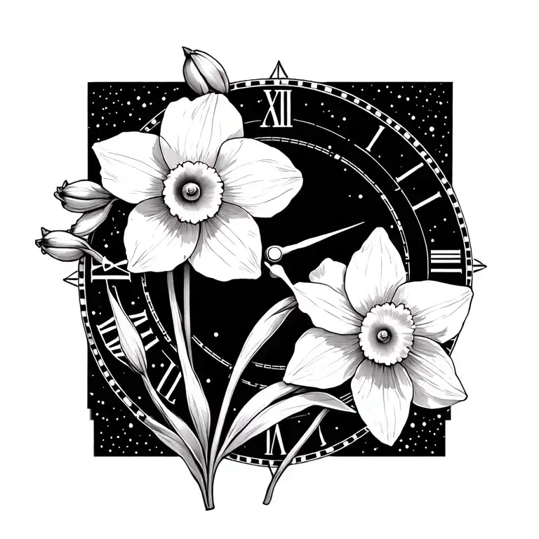 Daffodil Clock Aries Picses Constellation Intertwined