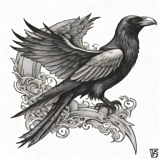 The Letters V G Making A Raven Flying