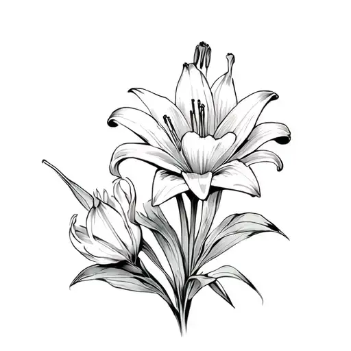 Lily And Marigold Flowers Without Stem