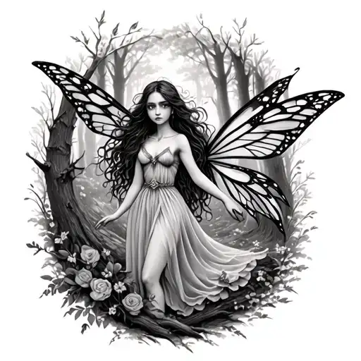 Fairy In Forest Scene