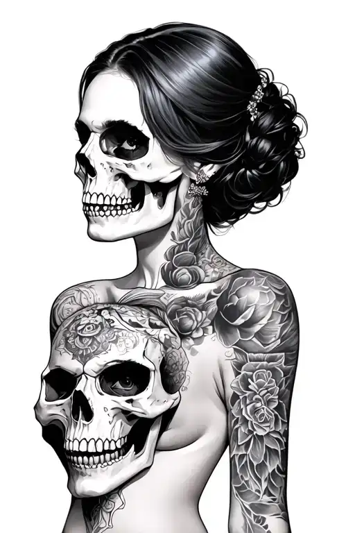 Attractive Woman With Skull Covering