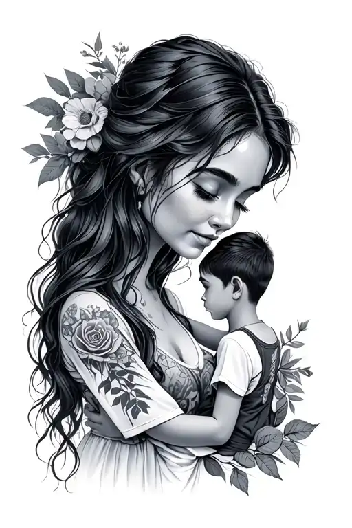 Small Mother And Son