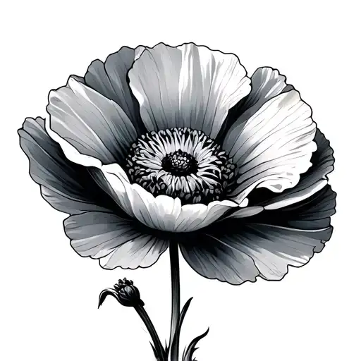 Poppy And Aster Flower