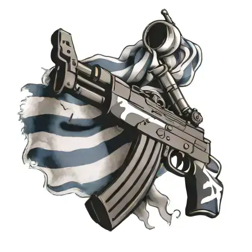 Greek Flag Ak 47