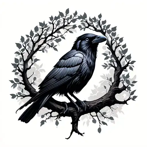 Rowan Tree With Raven