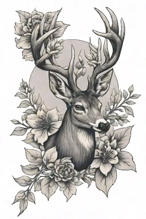 Heather Flower With Two Bucks