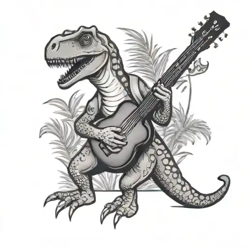 Dinosaur Playing Ukulele