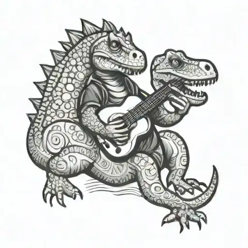 Dinosaur Playing Ukulele