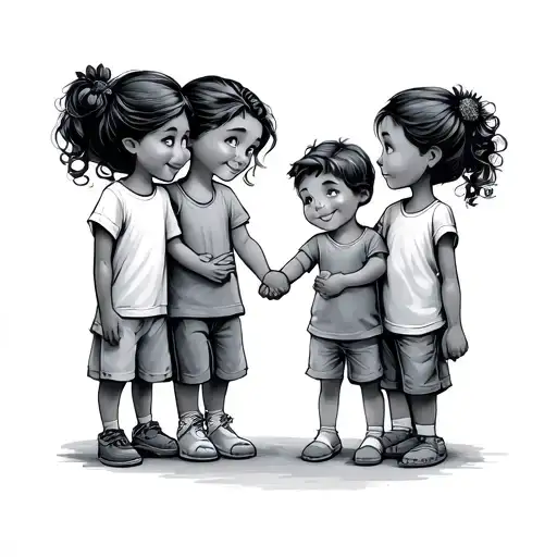 Mom And Sons Holding Hands