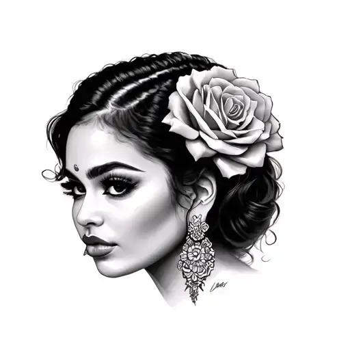 Chicano Girl Realistic Portrait