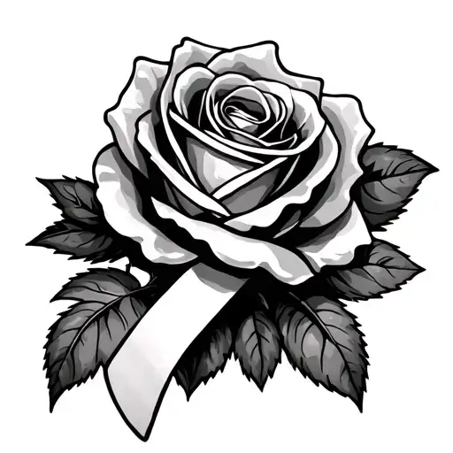Rose And Cancer Ribbon