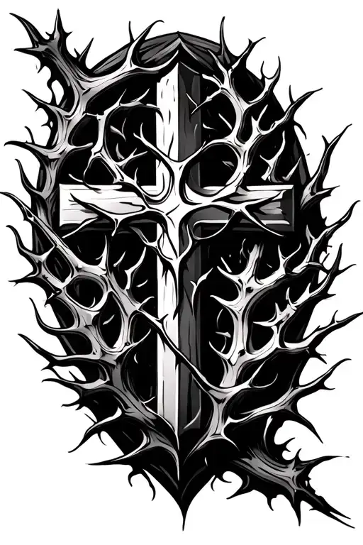 Cross With Thorns Growing