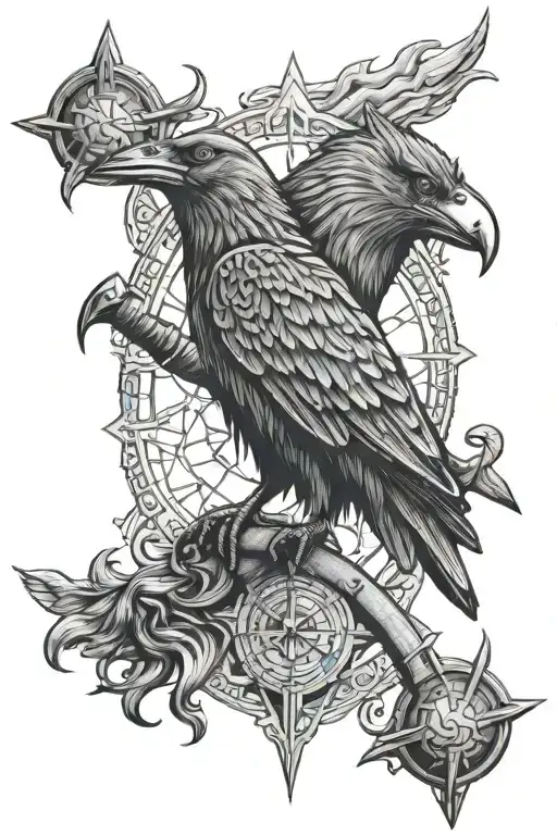 Odins Ravens Thors Hammer Odins Wolfs Nordic Odins Compass
