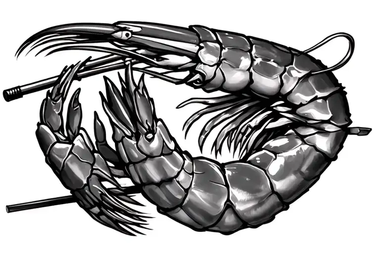 Realistic Shrimp Ninja With Nunchaku
