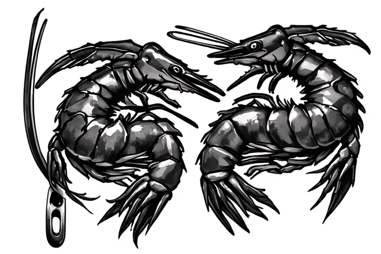 Realistic Shrimp Ninja With Nunchaku