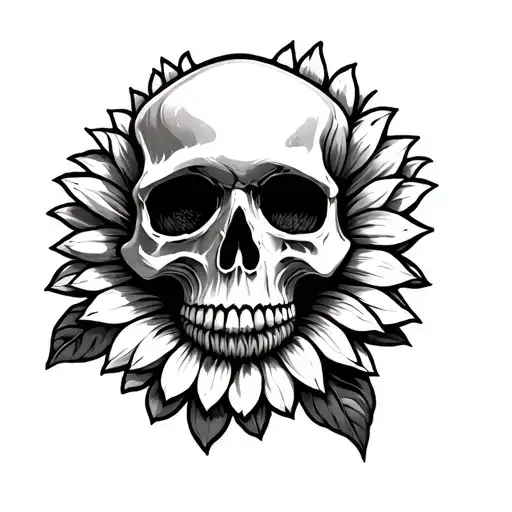Skull And Sunflower