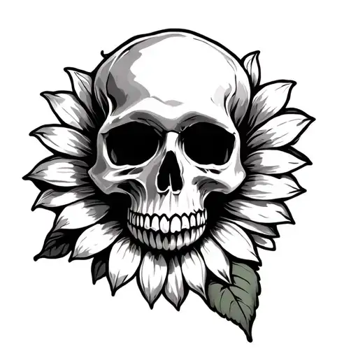 Skull And Sunflower