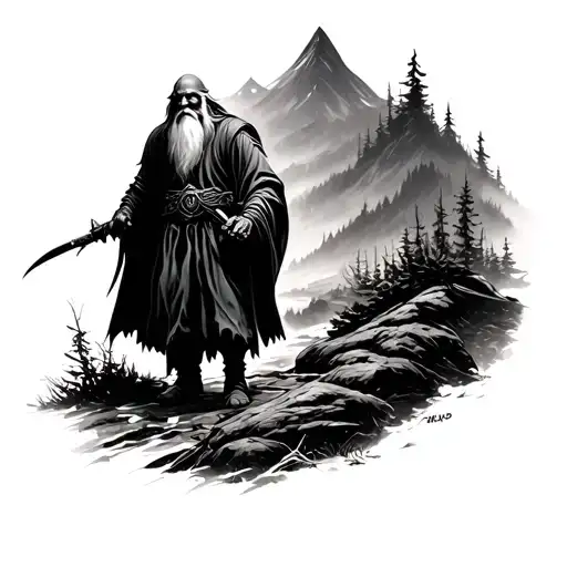 Gandalf And Strider Searching The Wilderness