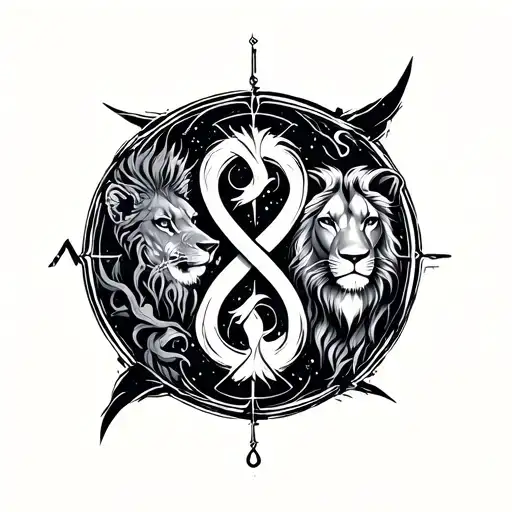 Infinite Sign With Cancer And Leo Zodiac Sign