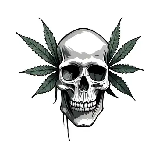 Skull Weed Leafs