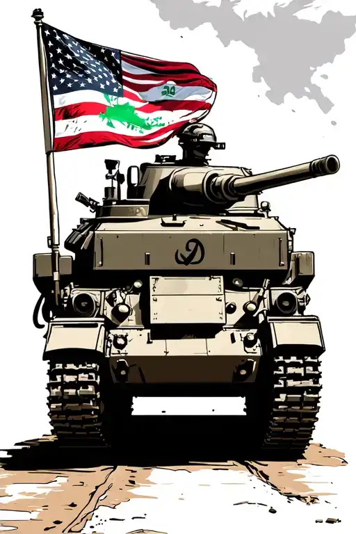 19K Army Tanker Deployeed To Iraq With Waving American Flag