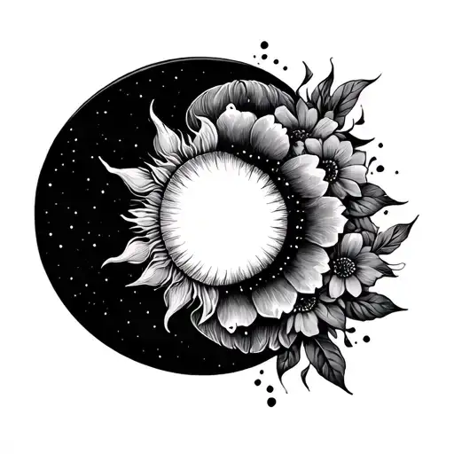 Sun And Moon Floral Design