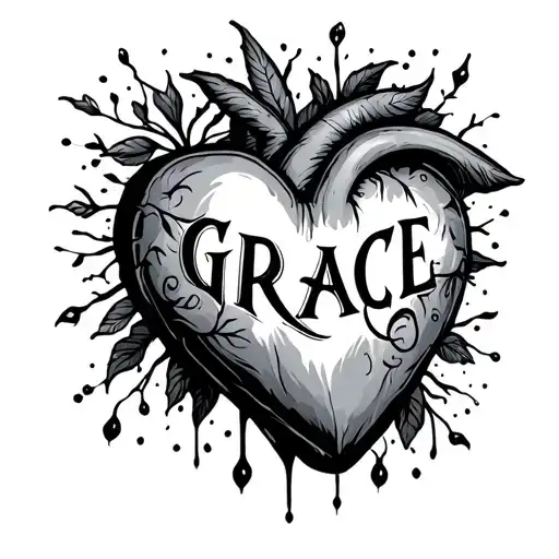 Heart Showing Grace Written