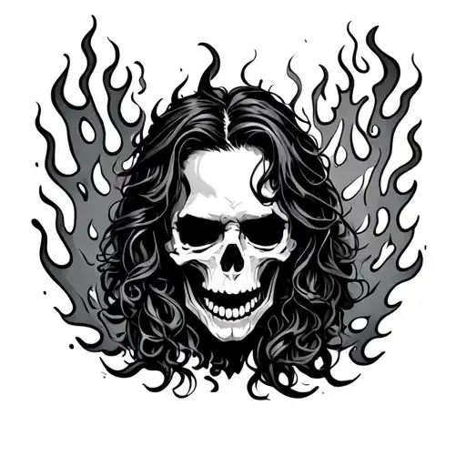 Lopez With Flames And Little Skulls