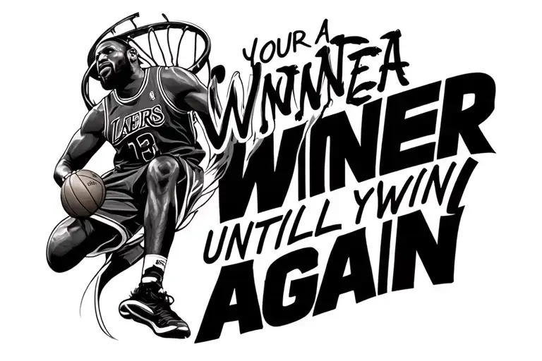 Lebron James Dunking With Words Your Not A Winner Until You Win Again
