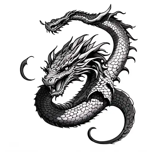 Arm Sleeve Dragon Or Snake With Texture