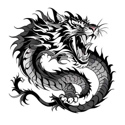 Arm Sleeve Dragon Fighting Tiger