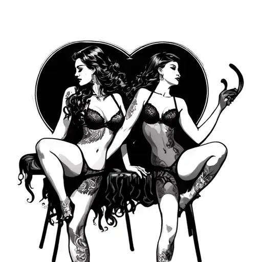 Two Women Lap Dancing In Lingerie