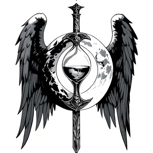 Angel Of Death Moon Hourglass Sword