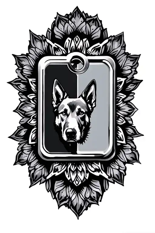 Military Dog Tags And Mandala