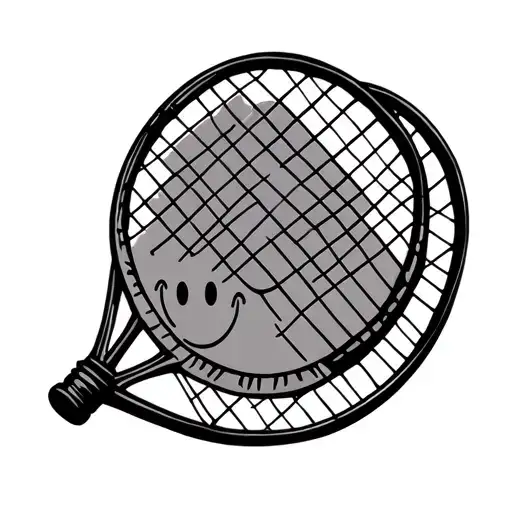 Tennis Racket And Smiley Face