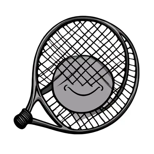 Tennis Racket And Smiley Face
