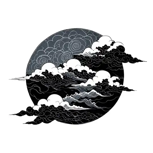 Japanese Marble Mixed With Japanese Style Clouds