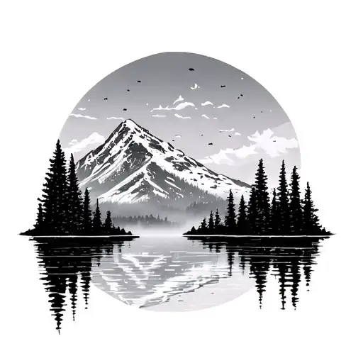 Snowcap Mounting Lake Reflecting