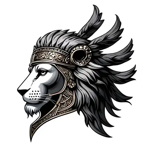 Alexander Great Lion Helmet Adorned